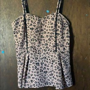 Pink Guess bustier/peplum top